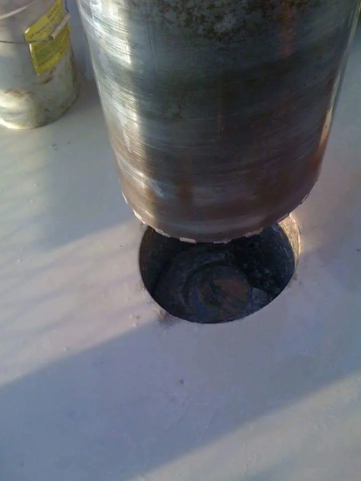 Core drilling hole in concrete